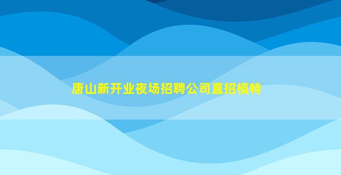 唐山新开业夜场招聘公司直招模特